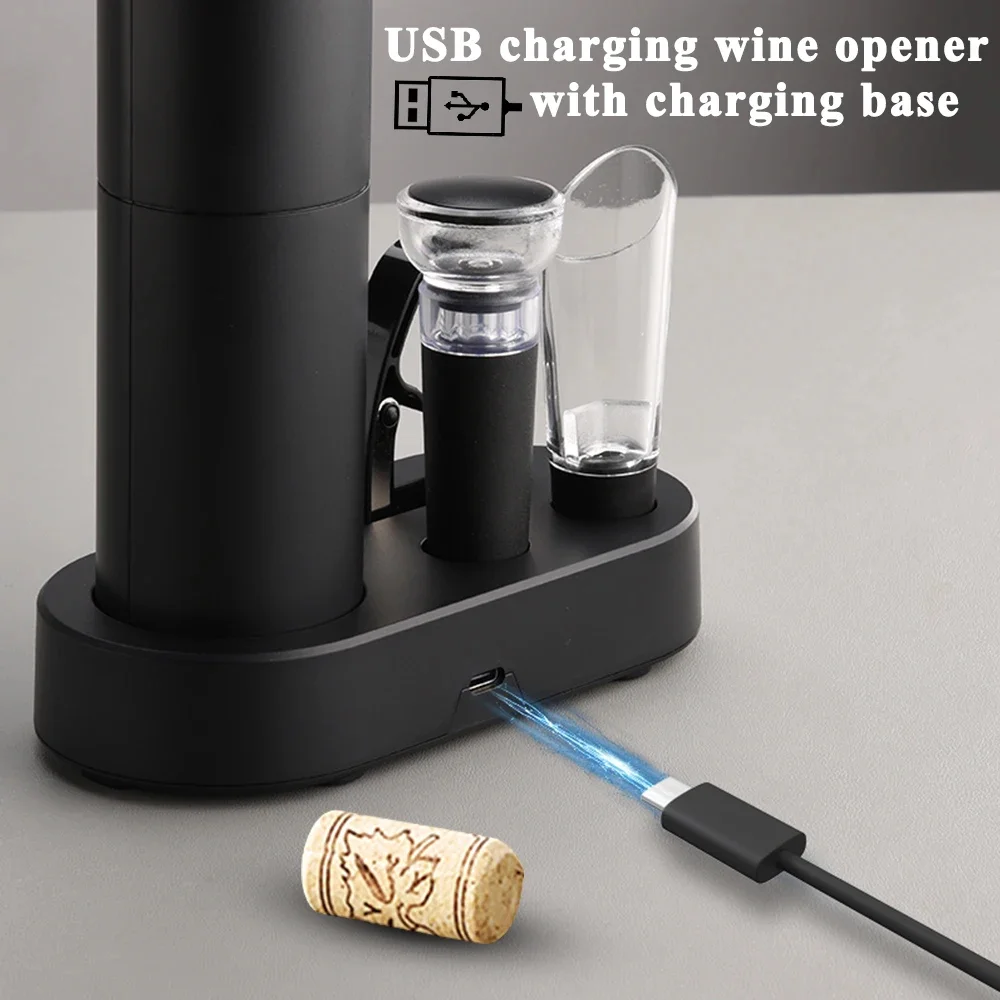 Ouvre-bouteille de vin électrique avec base de charge – Image 5