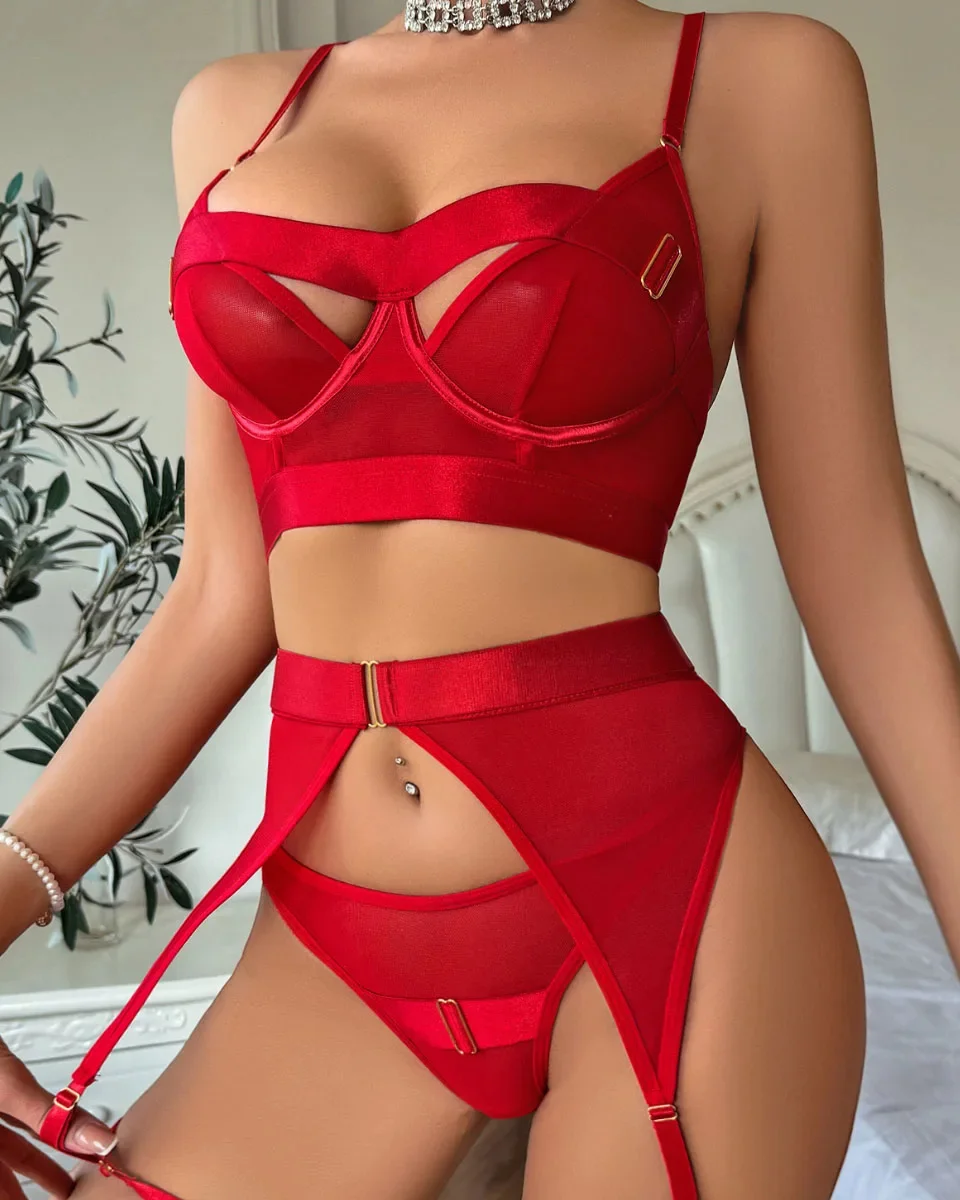 Ensemble Sexy pour femmes artisanat complexe Perspective maille creux – Image 4