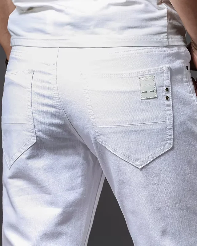 Jean Blanc Décontracté pour Homme – Image 3