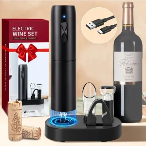 Ouvre-bouteille de vin électrique avec base de charge