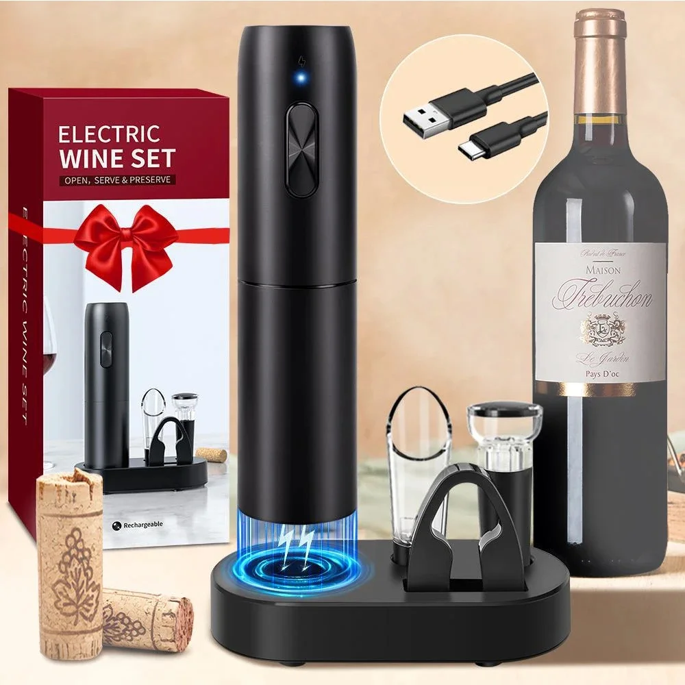 Ouvre-bouteille de vin électrique avec base de charge