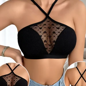 1 pièce côtelé Sexy femmes soutiens-gorge brassière sans fil sans coussinet