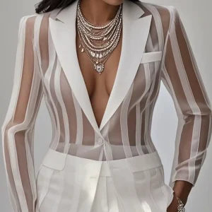 Blazer manteau 2025 Style américain mode femmes Perspective rayé