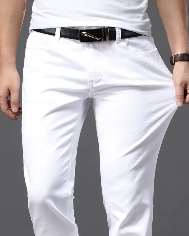 Jean Blanc Décontracté pour Homme – Image 2
