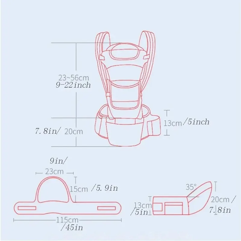 100% Coton Ergonomique Bébé Porte Sac À Dos Détachable – Image 3