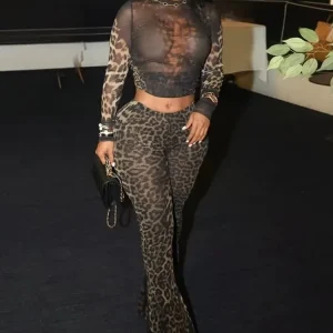 Ensemble 2 pièces sexy pour femme, manches longues