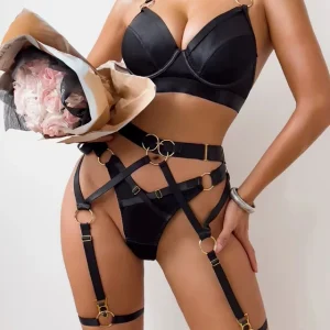 Ensemble de lingerie à bretelles croisées pour femmes
