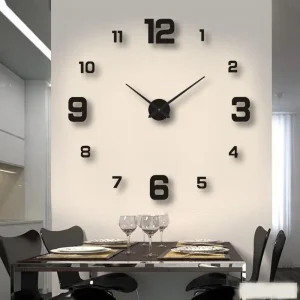 Horloge murale lumineuse 3D sans cadre