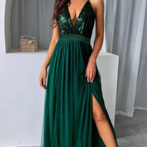 Robe de Cocktail en maille à paillettes