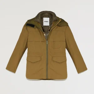 Convertible multi-pocket jacket in cotton and nylon