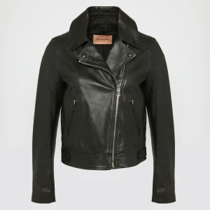 Lamb leather biker jacket