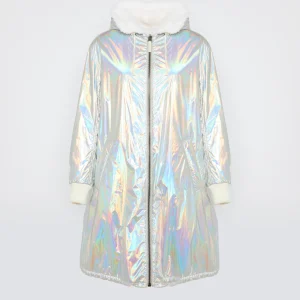 Coat with metallic finish