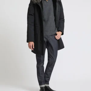 Iconic parka in technical cotton with fox and rabbit fur