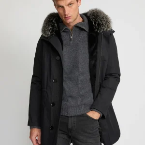 Iconic parka in technical cotton with fox and rabbit fur