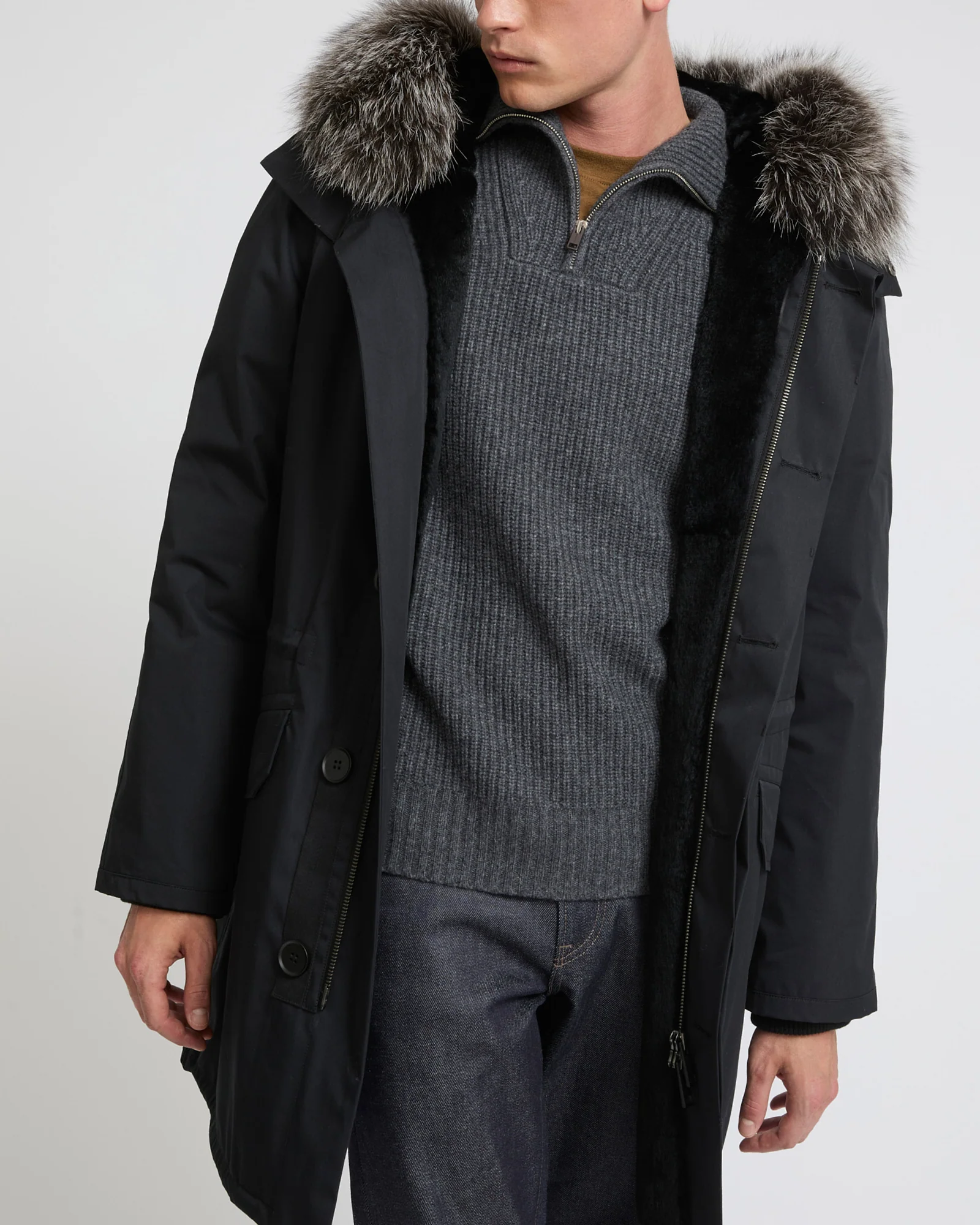 Iconic parka in technical cotton with fox and rabbit fur – Image 3