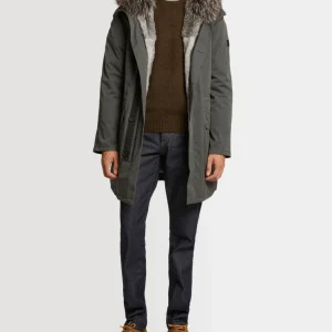 Iconic parka in technical cotton with fox and rabbit fur