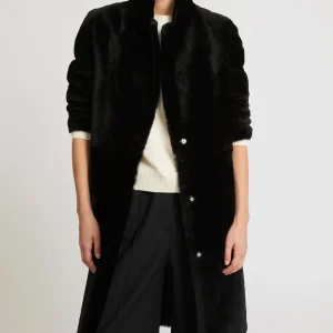 Reversible merino shearling coat