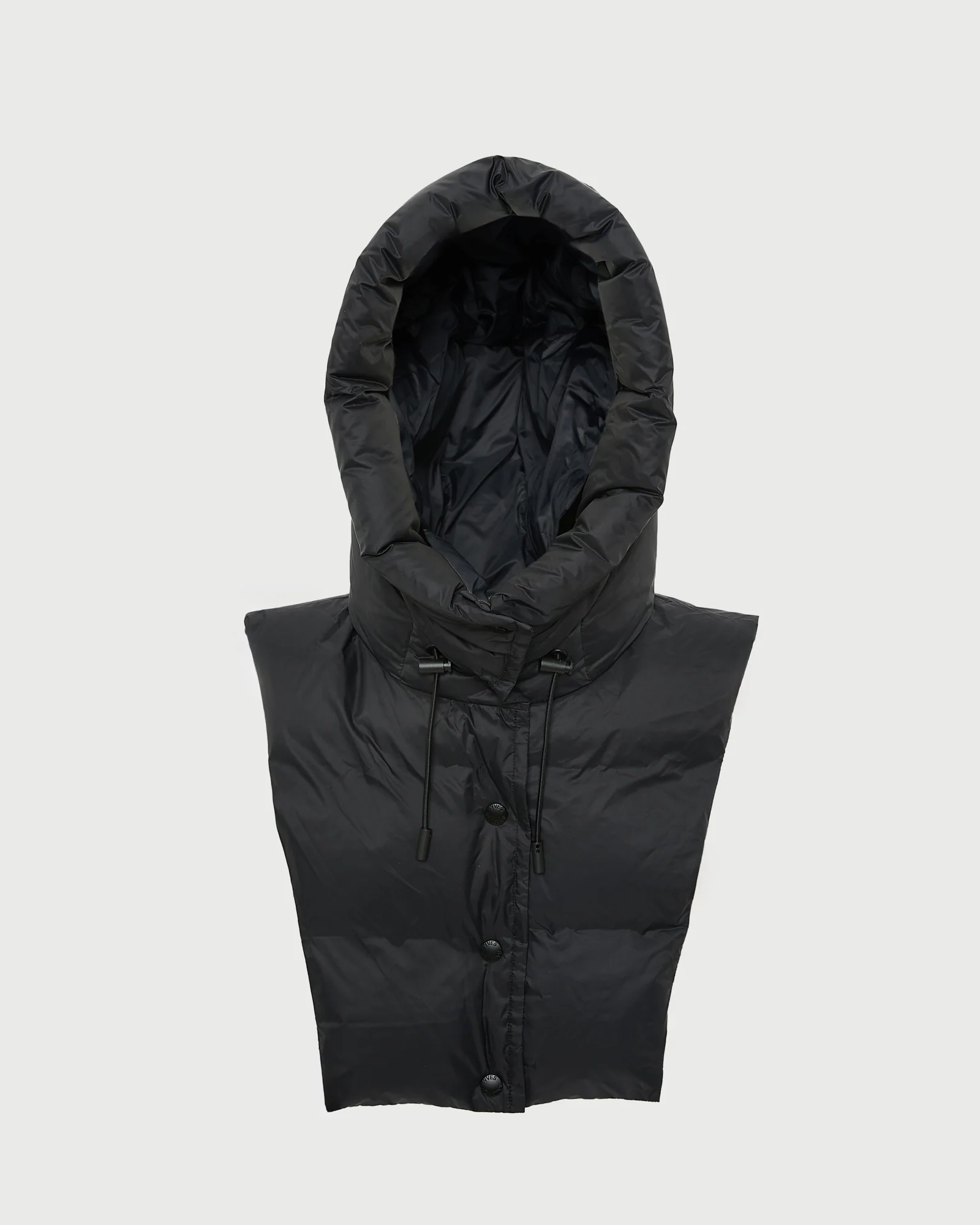 Padded hood bib in water-repellent technical fabric – Image 2