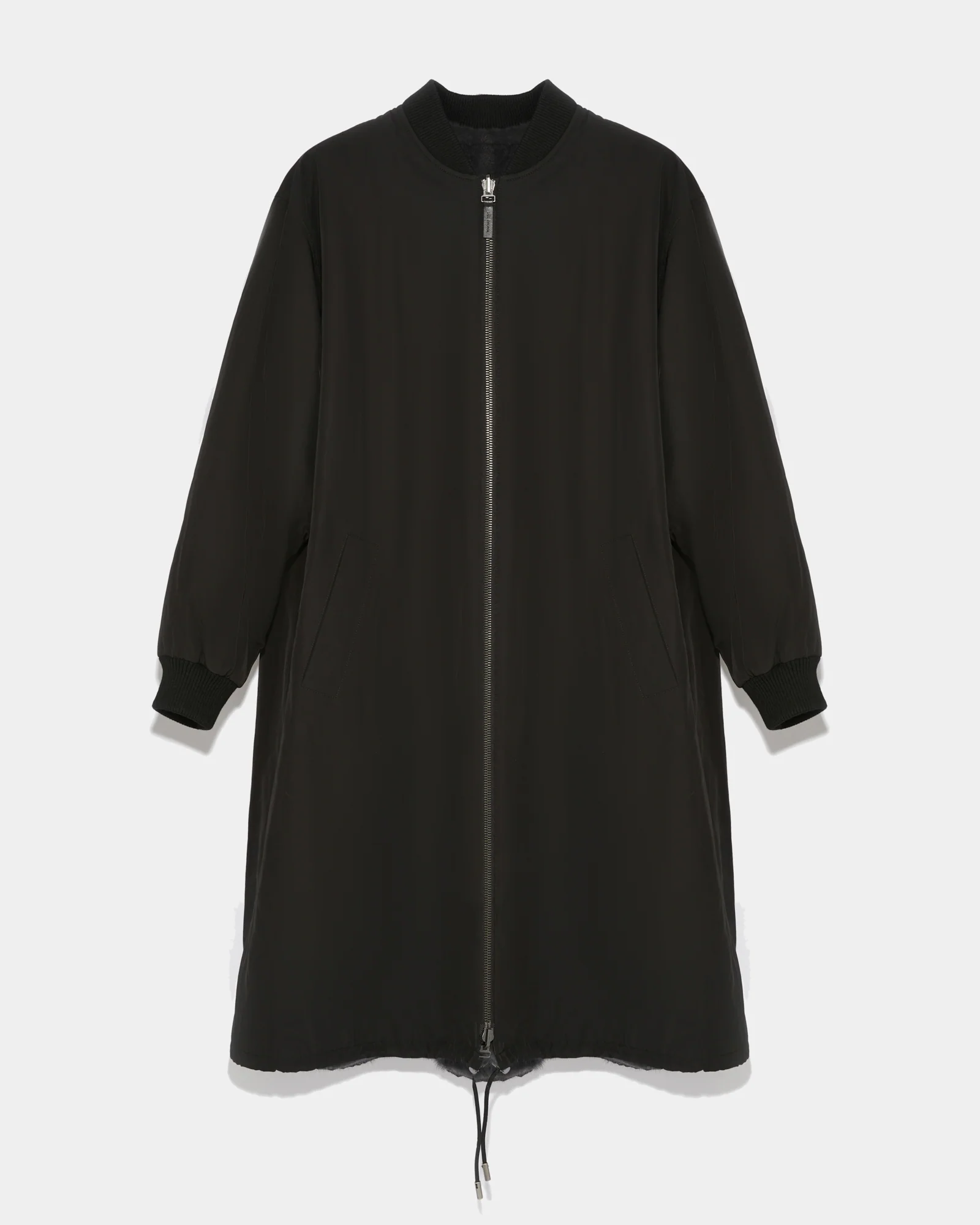 Reversible parka bomber jacket in water-repellent technical fabric and long-haired mink fur – Image 4