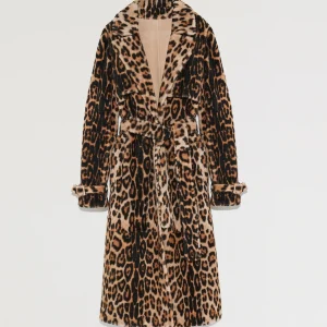 Trench coat in lambskin shearling