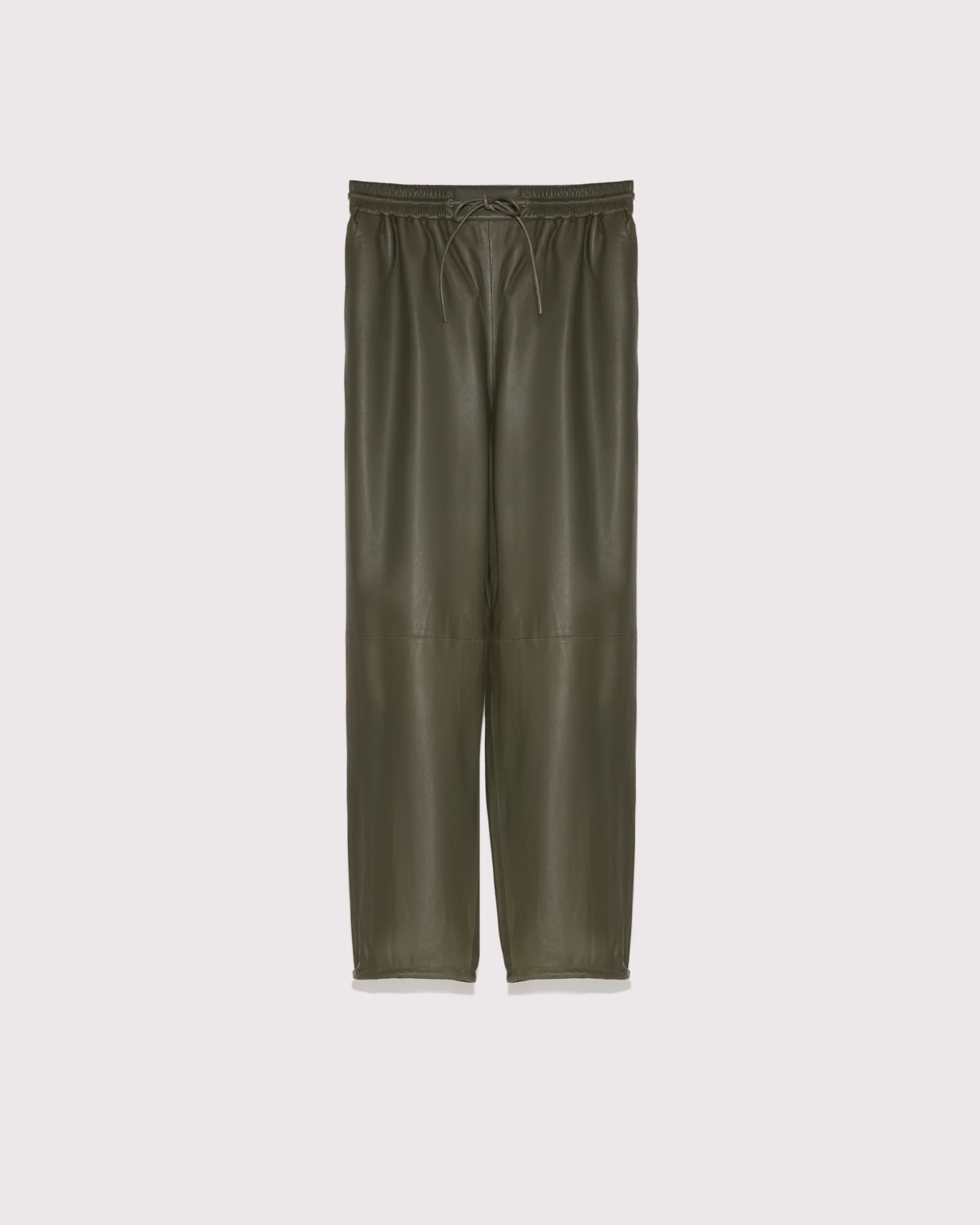 Leather joggers - khaki