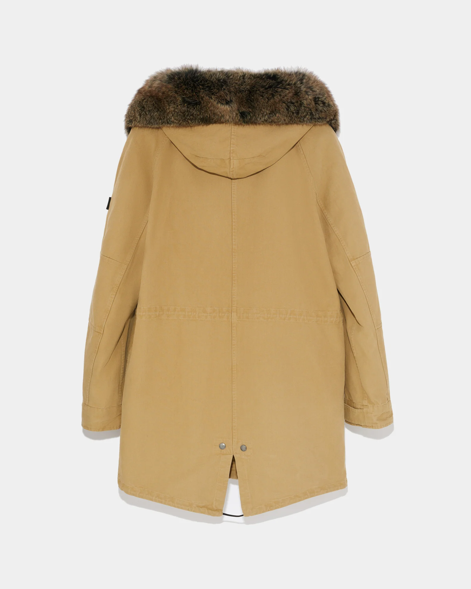 Hooded cotton parka with fox fur – Image 3