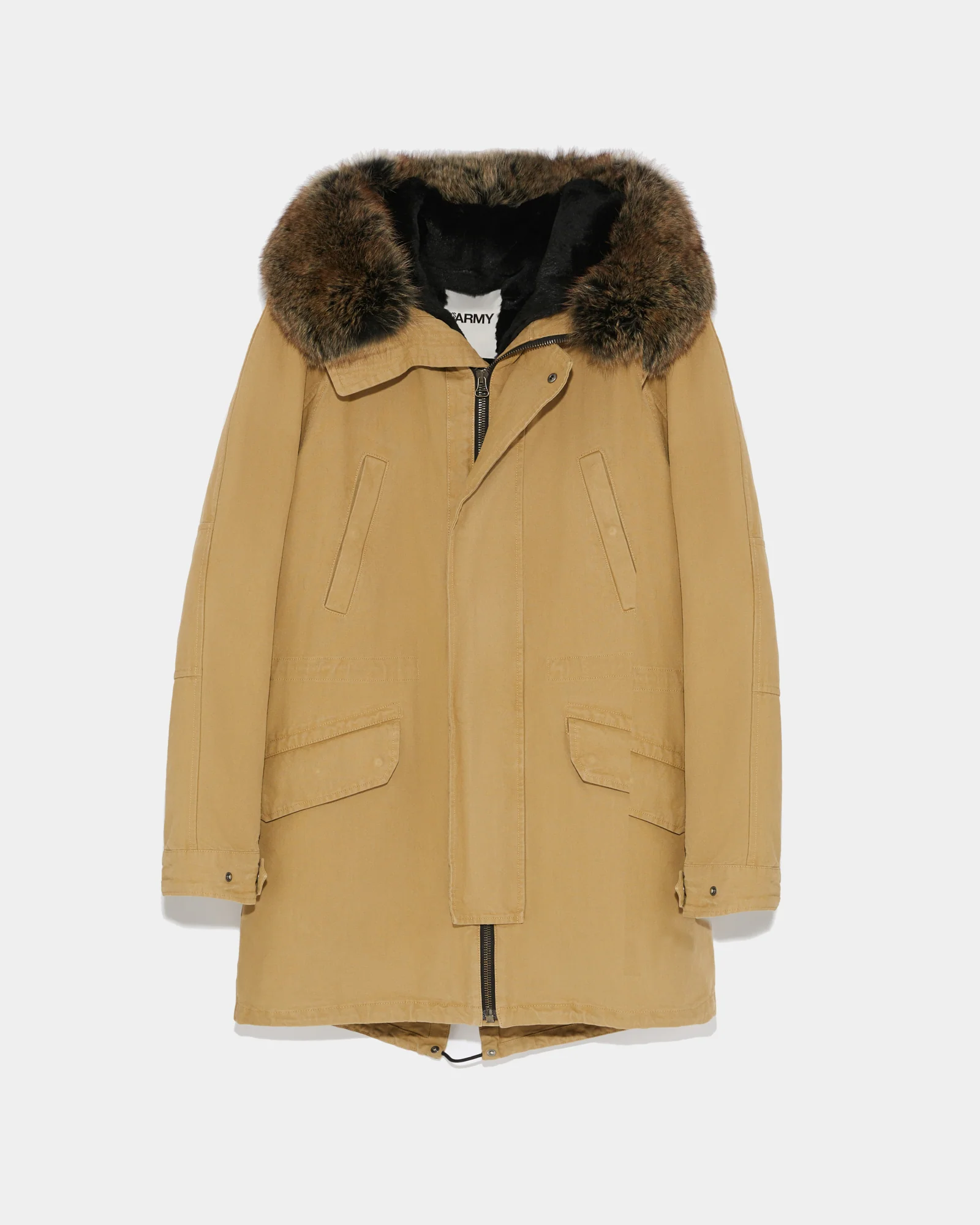 Hooded cotton parka with fox fur – Image 2