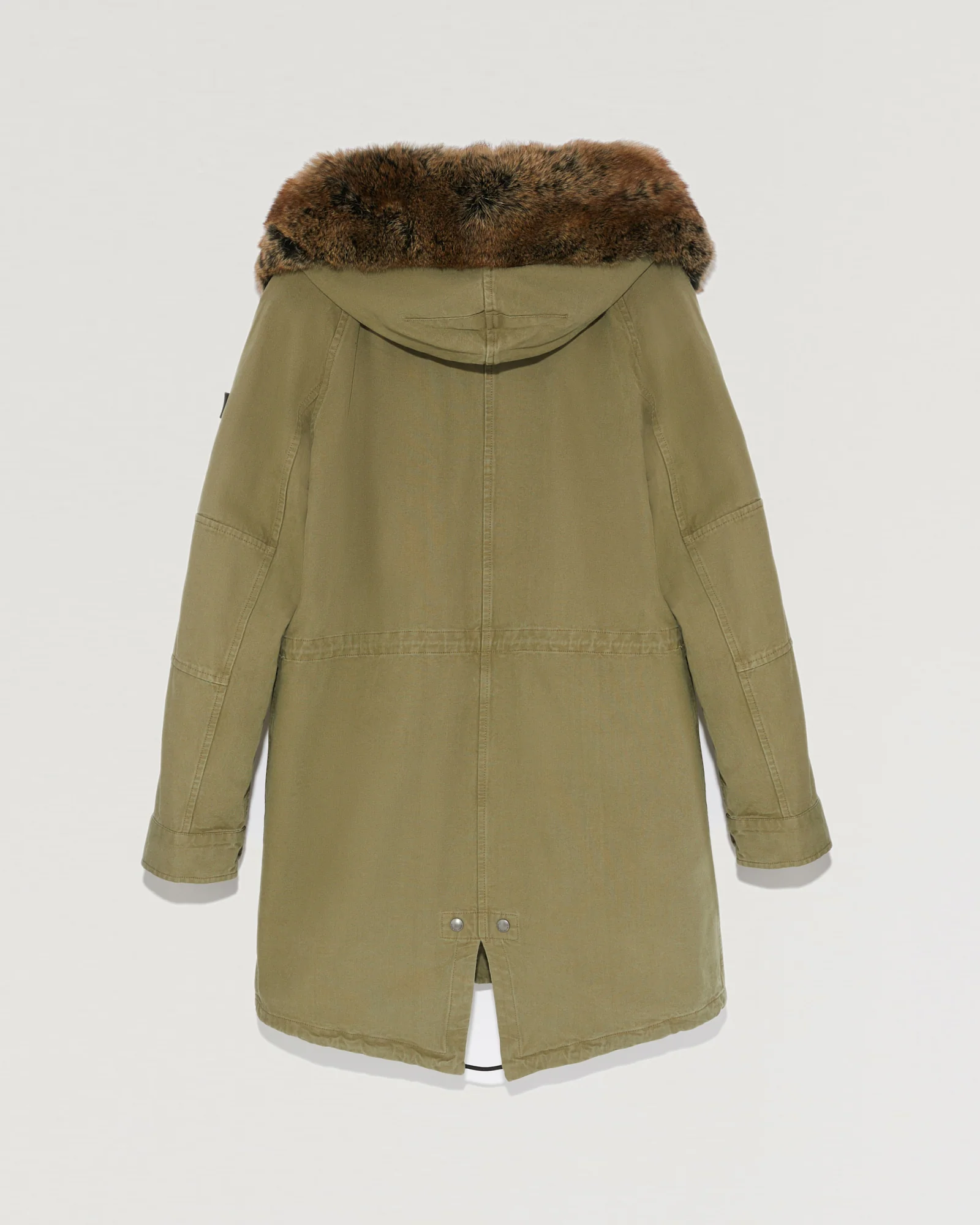 Hooded cotton parka with fox fur – Image 3
