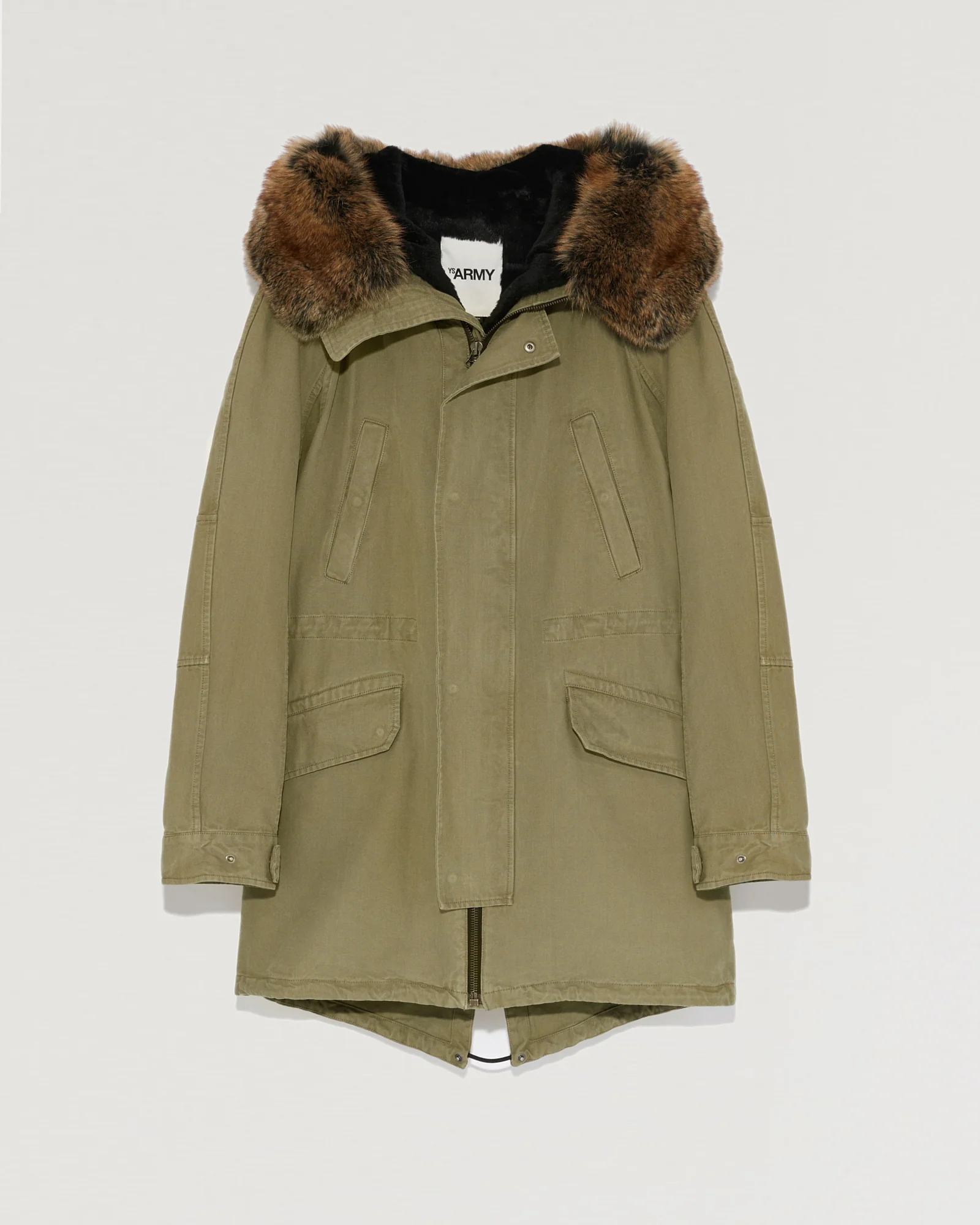 Hooded cotton parka with fox fur – Image 2