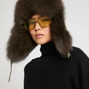 Loro Piana Flannel and fox fur ushanka