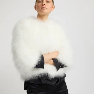 Short feather jacket