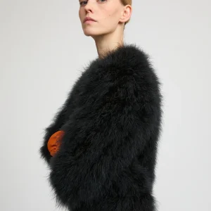 Short feather jacket