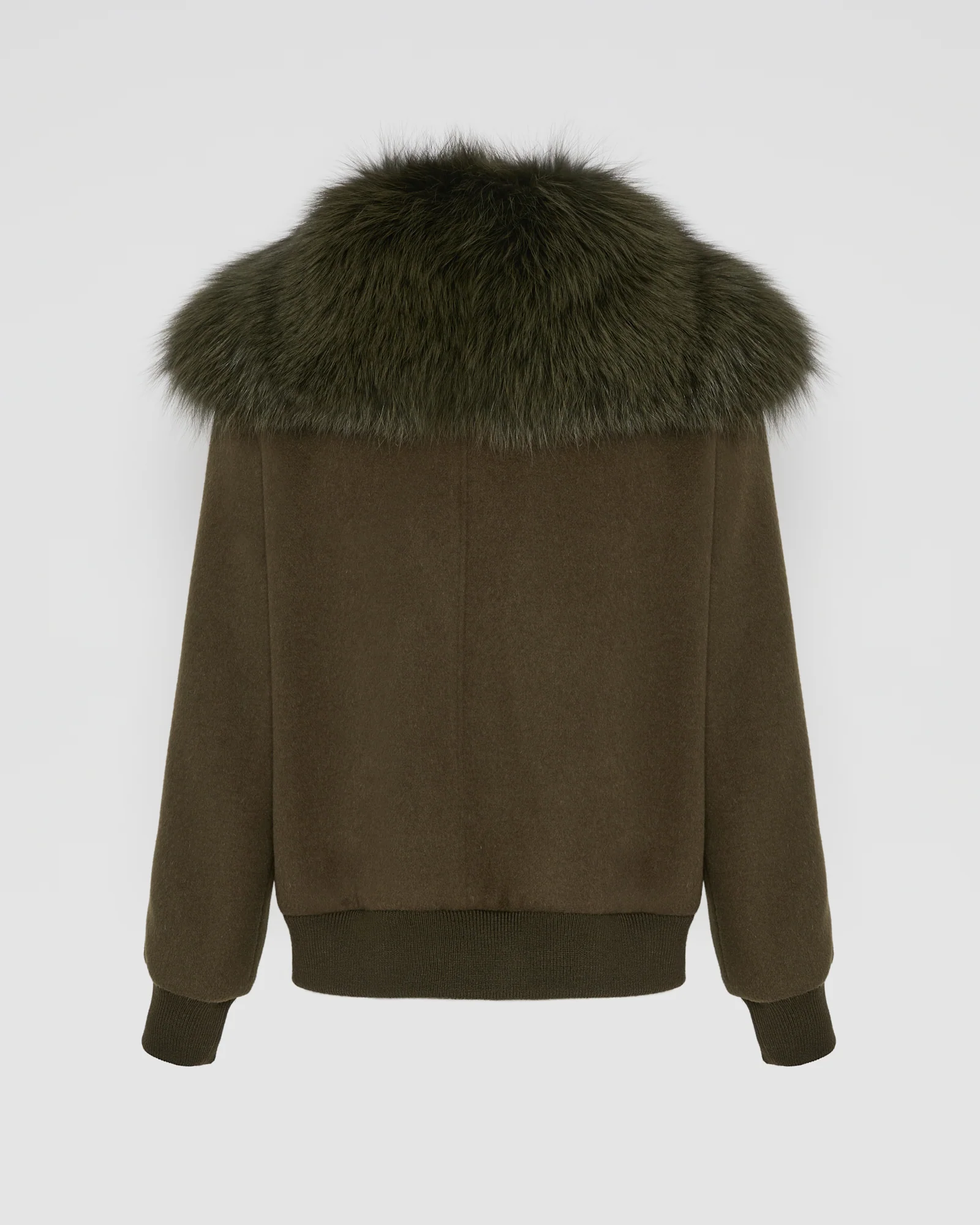 Cropped jacket in cashmere wool with fox fur collar – Image 7
