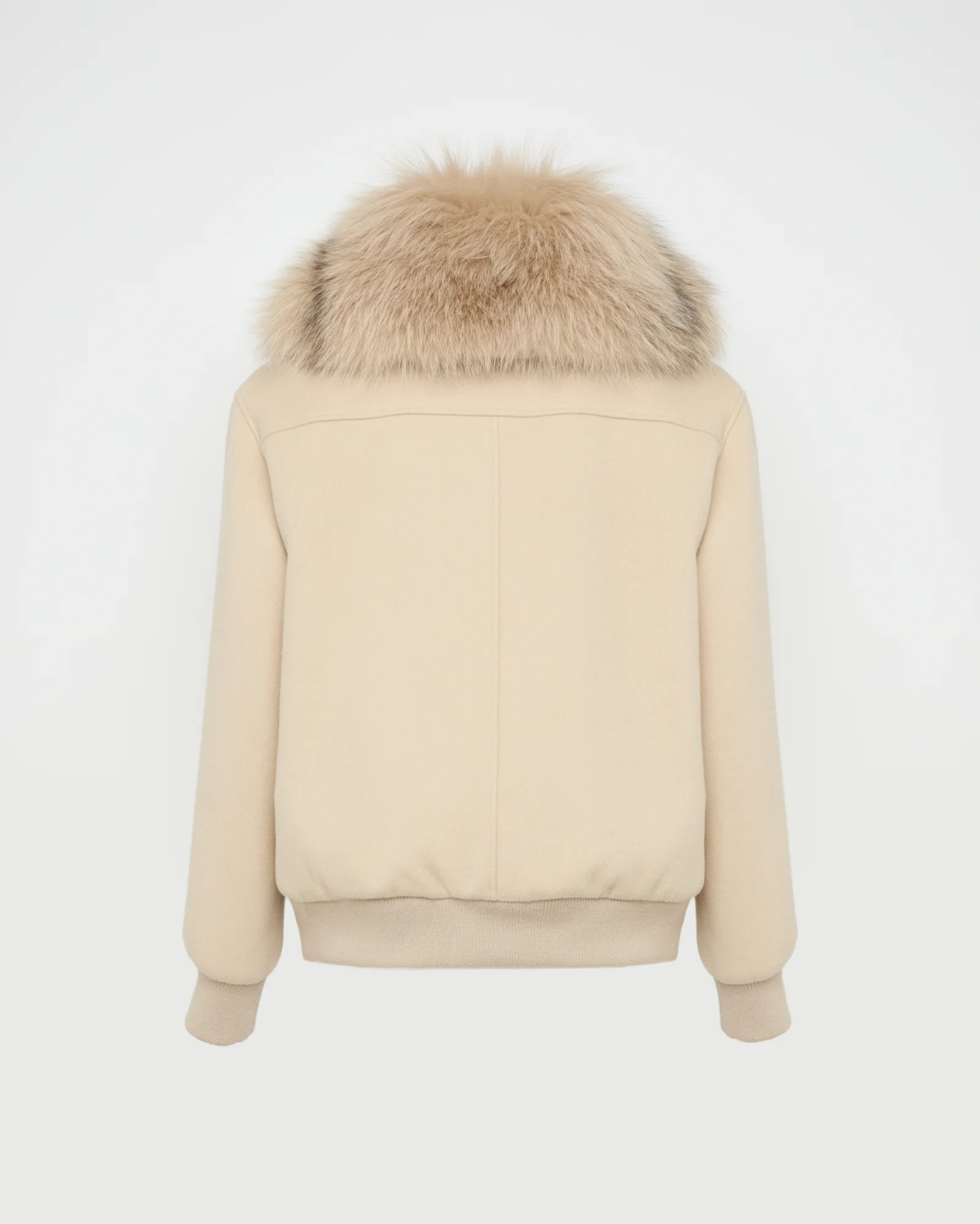 Cropped jacket in cashmere wool with fox fur collar – Image 8