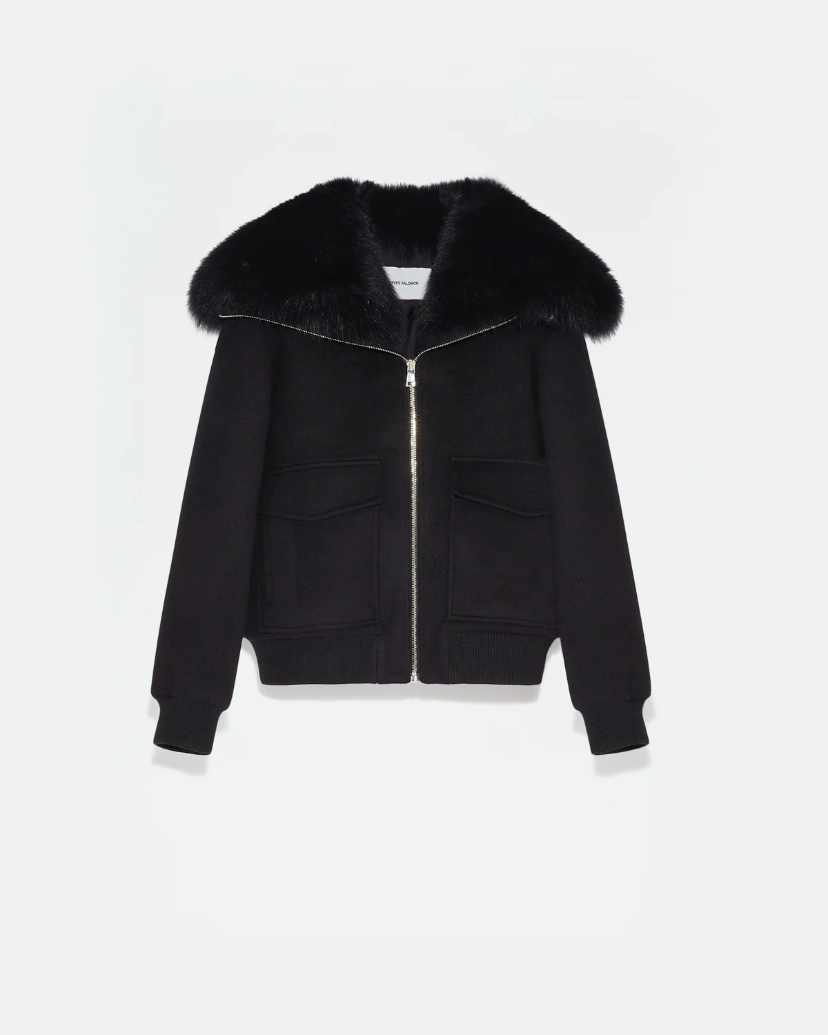 Cropped jacket in cashmere wool with fox fur collar – Image 6
