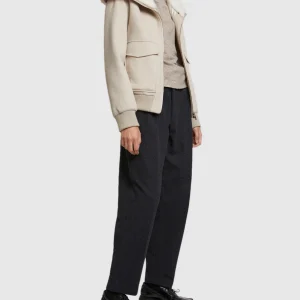 Cashmere wool jacket with mink fur collar - beige/white