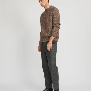 Straight-leg cashmere and wool tweed trousers