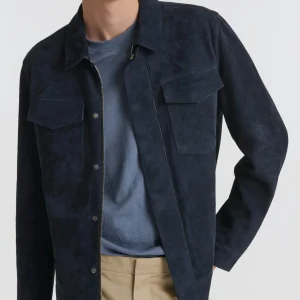 Double-sided velour leather jacket with nappa reverse