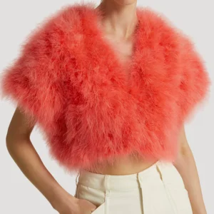 Cropped feather bolero