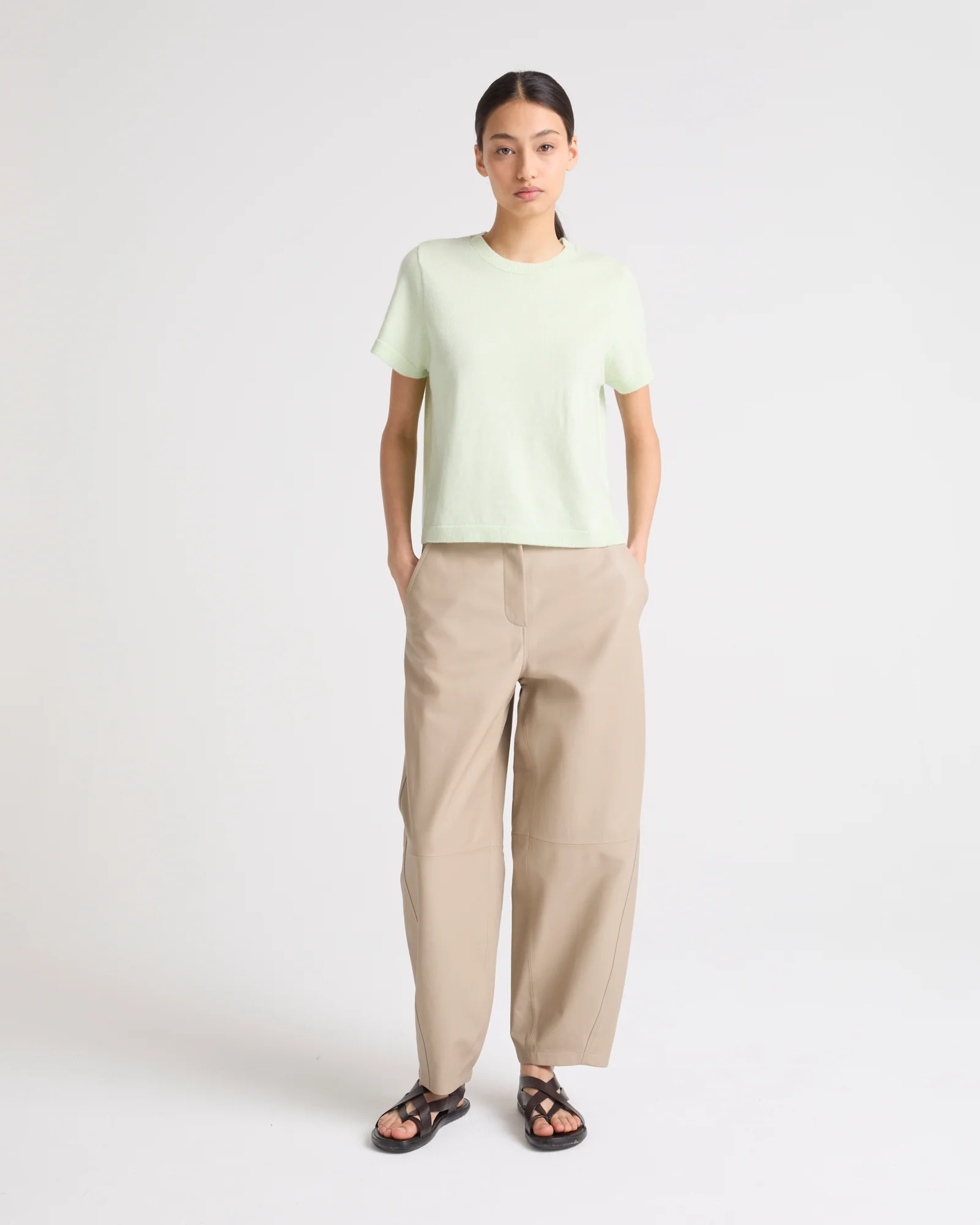 Lamb leather trousers