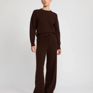Merino knit wide leg trousers