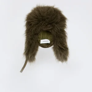 Technical fabric and cashmere ushanka