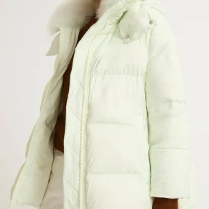 Doudoune "A" line iconique avec col en laine d'agneau