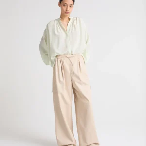 Cargo trousers in lamb leather
