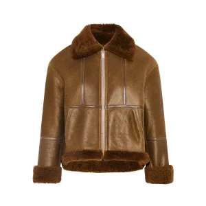 Bomber shearling jacket in merinos lambskin