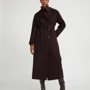 Double-sided wool-blend trench coat