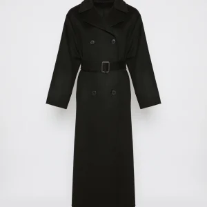 Double-sided wool-blend trench coat