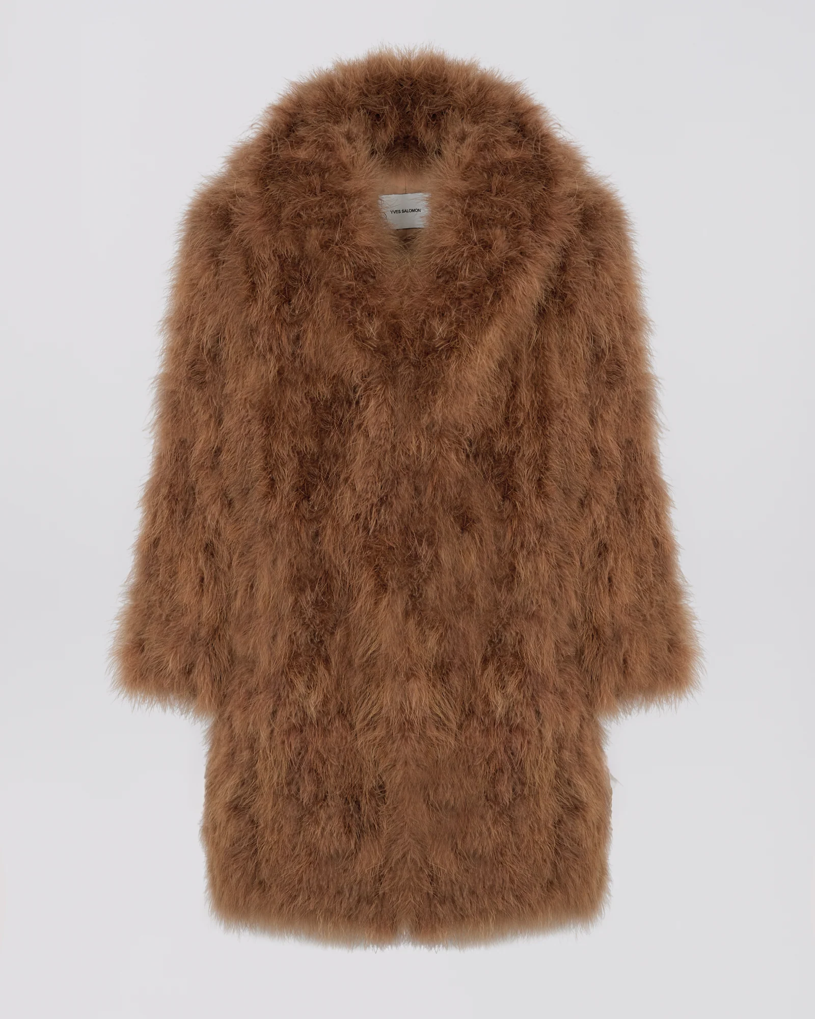 Feather shawl collar coat – Image 7