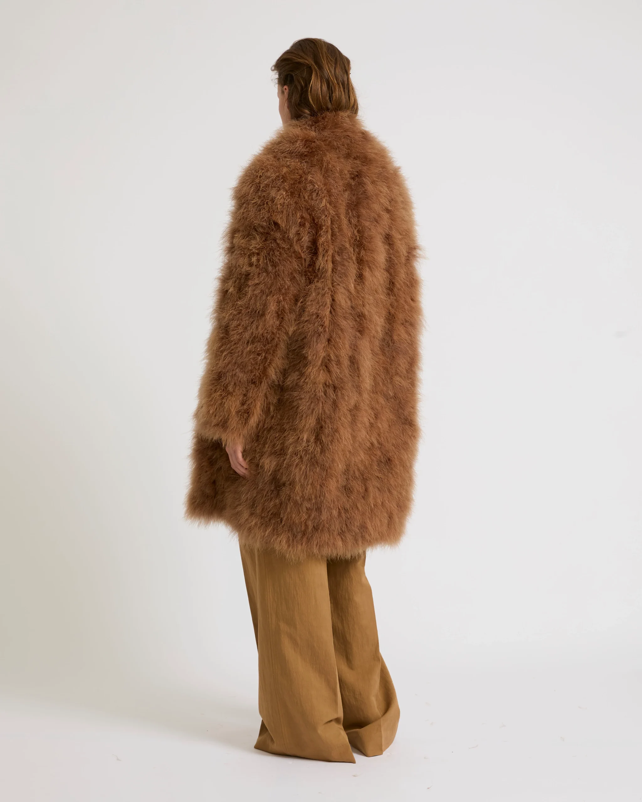 Feather shawl collar coat – Image 6