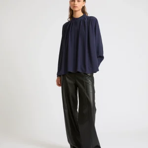 Fine lamb leather loose trousers